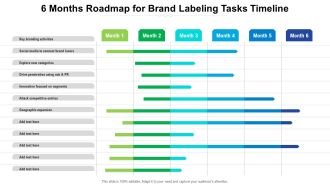 6 Months Roadmap For Brand Labeling Tasks Timeline Formats
