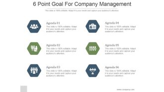6 Point Goal For Company Management Ppt PowerPoint Presentation Slide