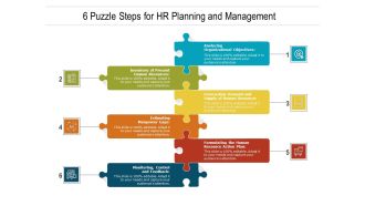 6 Puzzle Steps For HR Planning And Management Ppt PowerPoint Presentation Icon Graphics Pictures PDF