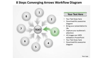 8 Steps Converging Arrows Workflow Diagram Process Software PowerPoint Slide