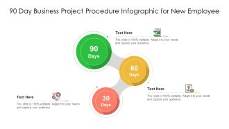 90 Day Business Project Procedure Infographic For New Employee Ppt PowerPoint Presentation File Picture PDF