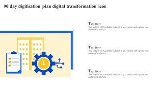 90 Day Digitization Plan Digital Transformation Icon Background PDF