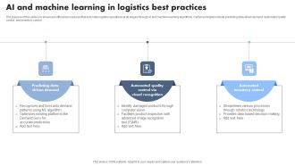 AI And Machine Learning In Logistics Best Practices Infographics PDF
