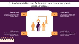 AI Implementation Icon For Human Resource Management Selection Process Themes PDF