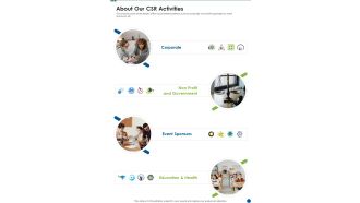 About Our CSR Activities One Pager Sample Example Document