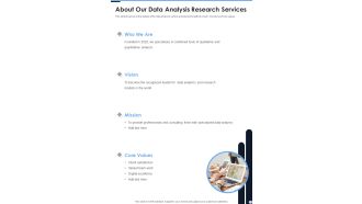 About Our Data Analysis Research Services One Pager Sample Example Document