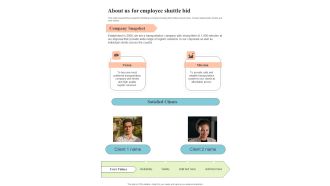 About Us For Employee Shuttle Bid One Pager Sample Example Document