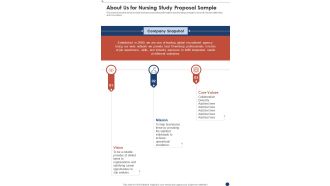 About Us For Nursing Study Proposal Sample One Pager Sample Example Document