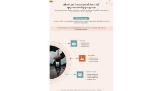 About Us For Proposal For Staff Apprenticeship Program One Pager Sample Example Document
