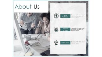 About Us Target Audiences Ppt PowerPoint Presentation Infographic Template Example File