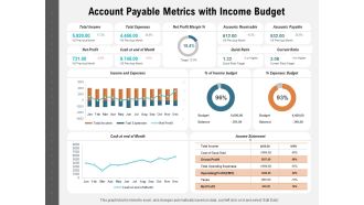 Account Payable Metrics With Income Budget Ppt PowerPoint Presentation Layouts Master Slide PDF