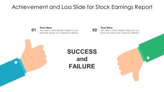 Achievement And Loss Slide For Stock Earnings Report Ppt PowerPoint Presentation File Portfolio PDF