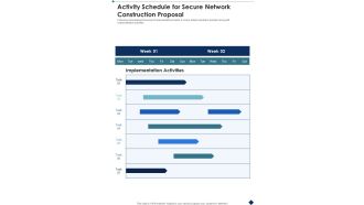 Activity Schedule For Secure Network Construction Proposal One Pager Sample Example Document