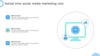 Actual Time Social Media Marketing Icon Ppt PowerPoint Presentation File Example Topics PDF