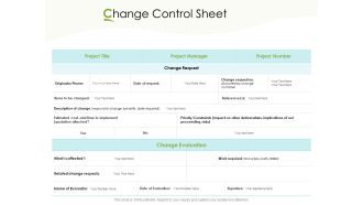 Actual Vs Planned Budget Assessment Change Control Sheet Ppt PowerPoint Presentation Layouts Examples PDF
