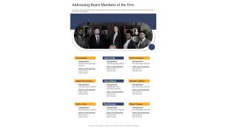 Addressing Board Members Of The Firm One Pager Documents