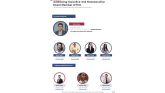 Addressing Executive And Nonexecutive Board Member Of Firm Template 109 One Pager Documents