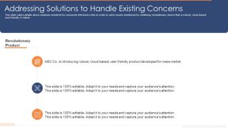 Addressing Solutions To Handle Existing Concerns Ppt Styles Examples PDF