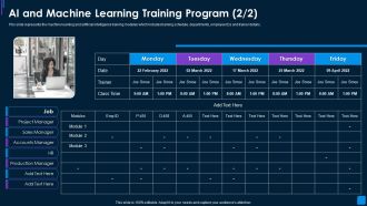 Advance IT Service Delivery AI And Machine Learning Training Program Ideas PDF