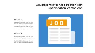 Advertisement For Job Position With Specification Vector Icon Ppt PowerPoint Presentation Styles Topics PDF
