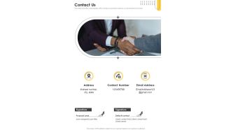 Advertising And Marketing Job Profile Proposal Contact Us One Pager Sample Example Document