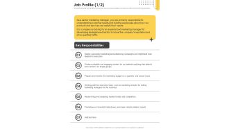 Advertising And Marketing Job Profile Proposal Job Profile One Pager Sample Example Document