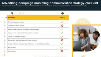 Advertising Campaign Marketing Communication Strategy Checklist Formats PDF
