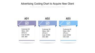Advertising Costing Chart To Acquire New Client Ppt PowerPoint Presentation Inspiration Example Topics PDF