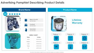 Advertising Pamphlet Describing Product Details Ppt PowerPoint Presentation Gallery Graphics Design PDF