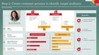 Advertising Programs Management Techniques Step 2 Create Customer Persona To Identify Target Sample PDF