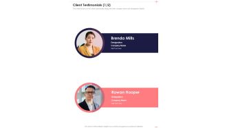 Aerospace Services Business Proposal Client Testimonials One Pager Sample Example Document