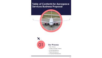 Aerospace Services Business Proposal Table Of Contents One Pager Sample Example Document