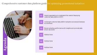 Agenda Comprehensive Customer Data Platform Guide Optimizing Promotional Initiatives Topics PDF