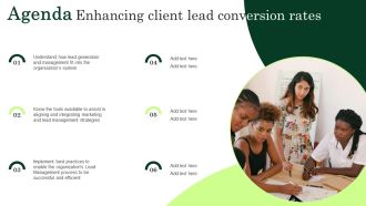 Agenda Enhancing Client Lead Conversion Rates Background PDF