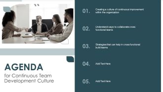 Agenda For Continuous Team Development Culture Professional PDF