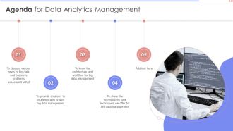Agenda For Data Analytics Management Diagrams PDF