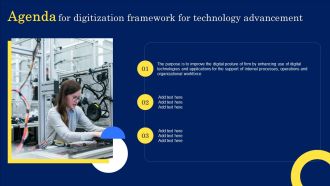 Agenda For Digitization Framework For Technology Advancement Graphics PDF