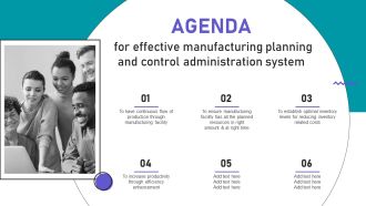 Agenda For Effective Manufacturing Planning And Control Administration System Background PDF