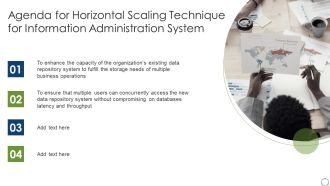 Agenda For Horizontal Scaling Technique For Information Administration System Sample PDF