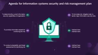 Agenda For Information Systems Security And Risk Management Plan Designs PDF