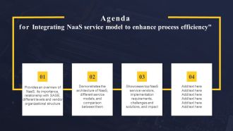 Agenda For Integrating Naas Service Model To Enhance Process Efficiency Structure PDF