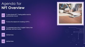 Agenda For NFT Overview Ppt Model Visual Aids PDF