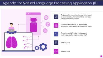 Agenda For Natural Language Processing Application IT Ppt Infographics Graphics Tutorials PDF