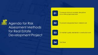Agenda For Risk Assessment Methods For Real Estate Development Project Demonstration PDF