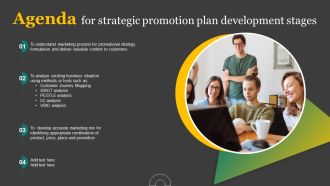 Agenda For Strategic Promotion Plan Development Stages Inspiration PDF