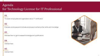 Agenda For Technology License For IT Professional Sample PDF