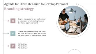 Agenda For Ultimate Guide To Develop Personal Ultimate Guide To Develop Personal Branding Strategy Portrait PDF