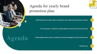 Agenda For Yearly Brand Promotion Plan Graphics PDF