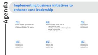 Agenda Implementing Business Initiatives To Enhance Cost Leadership Inspiration PDF
