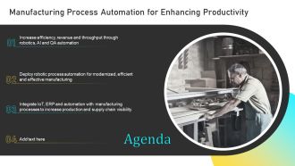 Agenda Manufacturing Process Automation For Enhancing Productivity Structure PDF